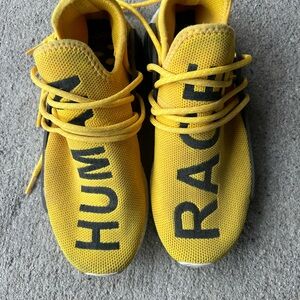 Adidas Yellow and Black Sneakers with Distinctive Lacing